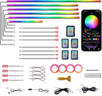KENANEK Ambient Lighting Car Interior LED Strip Lights 22-in-1, 175” Acrylic Multi-Color Car Ambient Lighting Kit with Music Sync, APP Control, Interior LED Lighting for Cars SUVs Trucks