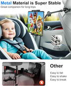 Car Headrest Tablet Holder - Metal Magic Arm, Car ipad Holder Backseat Kids with Universal Metal Clamp, Tablet Headrest Mount for iPad Pro 12.9 Air, Galaxy Tab, iPhone16, 5.5-15.6" Devices