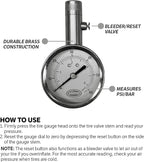 Slime 20459 Tire Pressure Gauge, Dial, Analogue, Brass Tire Gauge (5-60 psi)