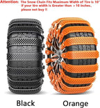 2025SCHAIN-OR Universal Heavy Duty Anti-Skid Snow Tire Chains, 10Pack Reusable TPU Non-Slip Zip Tie Tires Chain, Compatible w