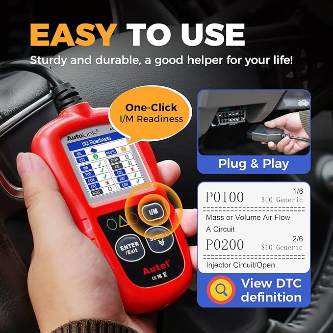 Autel Professional OBD2 Scanner AL319 Code Reader, Enhanced Check and Reset Engine Fault Code, Live Data, Freeze Frame, CAN Car
