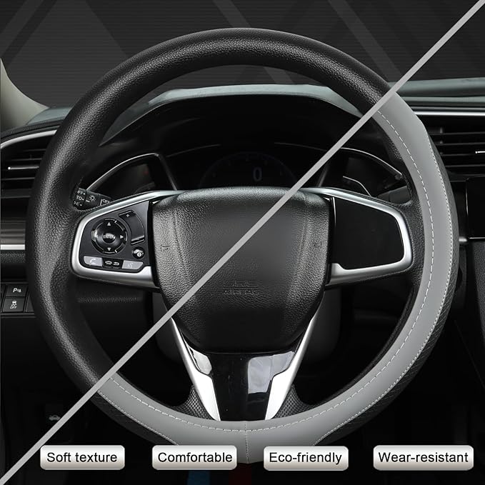 West Llama Customized Auto Car Steering Wheel Cover for Honda Accord Civic CR-V HR-V Pilot Fit Passport Odyssey 14.5-15inch(B