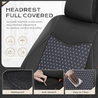Coverado Front Seat Covers, Breathable Mesh & Leather Car Seat Protectors, Black Driver Seat Cover, Car Seat Cushions, Univer