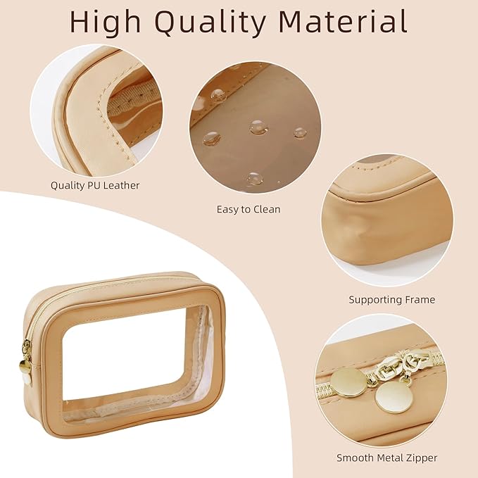 5PCS Diaper Bag Organizer Pouch Set，Clear Organizer Bags,TSA Approved Toiletry Bag,Clear Waterproof Cosmetic Bags with Zipper