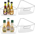 Lazy Susan Cabinet Organizer Bins for 26"/ 28"/ 32" Diameter Corner Organizer, Plastic Cabinet Storage Bin, 1/8 Wedge - Food 