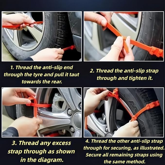 Car Snow Chains Compatible with MG ZS GS HS EZ, Snow Tires Chains, Easy Install Anti-Slip Tire Traction for Snow and Ice, Pas