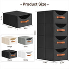 Homsorout Stackable Storage Drawers - Collapsible Storage Bins with Drawers, 6 Pack Closet Shelf Organizer Basket, Fabric Pul