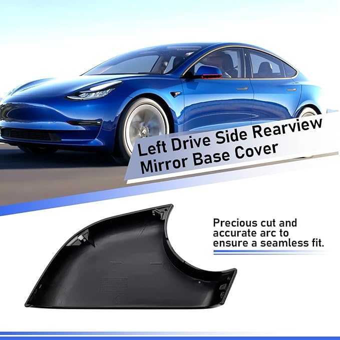 Jaronx Compatible with Tesla Model 3 Mirror Lower Cover 2017-2025,Left Drive Side Rearview Mirror Base Bottom Cover Trim Replacement for Tesla Model 3 Accessories(Left)