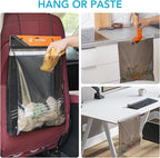 50 Pcs Disposable Car Trash Bags – Leakproof & Odor-Lock 2 Gallon Hanging Auto Garbage Bags – Hanging from Headrest/Easy Stick-On Trash Can for Car, Truck, SUV, Travel & Ride-Share