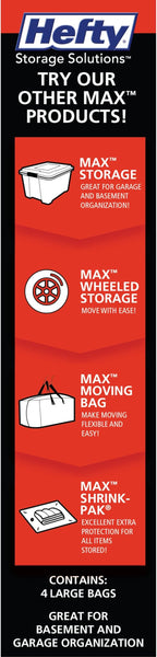 Hefty MAX Shrink-Pak Vacuum Seal Storage Bags for Clothing, Travel, Bedding | Tear & Water Resistant, Dual-Valve Space Saver 