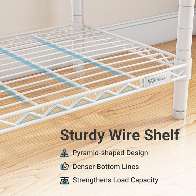 VIPEK L4 Garment Rack L Shaped Clothes Rack for Corner, Freestanding Portable Wardrobe Closet Heavy Duty Clothing Rack with 3