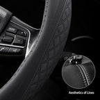 【2025 Model】 Breathable Soft Leather Car Steering Wheel Cover for Men Women, Non-Slip, Comfortable,Universal 15 inches Steeri
