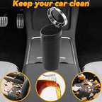 Car Trash Can Bin with Lid, Leakproof Garbage Can for Vehicle, Mini Trash Bin with 90 Attached Trash Bags, Easy to Clean Cup Holder Trash Can for Car, Home, Office