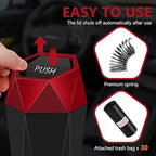 Car Trash Can with Lid - 2-Pack, Interior Accessories for Vehicles, Leakproof Garbage Can with 30 Detachable Trash Bags, Multipurpose Organizers and Storage Solutions for Home and Office