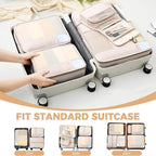 BAGAIL 9 Set Packing Cubes with Packing List Luggage Packing Organizers for Travel Accessories (Cream)