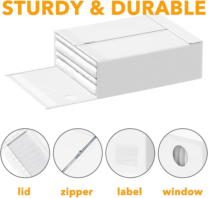 SpaceAid 12 Pack Bed Sheet Organizers and Storage, Foldable Sheet Organizer for Linen Closet, Sheets Set Folder Keeper with W