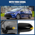 Driver Side Mirror Assembly Compatible with Toyota Corolla 2020-2025 Heated with Turn Signal, Blind Spot Monitor, Power Adjustable Replace 8794012G10, TO1320395 Black (7Pin Left)