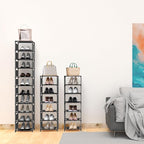 Vertical Shoe Rack, 10 Tier Narrow Shoe Rack for Closet & Entryway, Space Saving Tall Shoe Organizer for Small Spaces, Sturdy