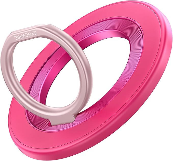 SYNCWIRE Magnetic Phone Ring Holder for MagSafe, 360° Rotation Cell Phone Grip Stand Finger Ring Kickstand Two-Sided Magnet Compatible with iPhone 17 Pro Max 16 15 14 13 12 MagSafe Accessories