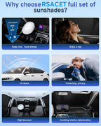 8PCS Window Shades for Mazda CX-5 2017-2025 Accessories – Full Coverage Sun Shade for Side Windows, Rear Triangular & Windshield – UV Protection & Privacy for Camping, Napping, Relaxing