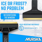 Car Ice Scraper Brass Blade - Fast, Effortless, efficient & Easy - Brass Ice Scrapers for Car Windshield Ice Scraper - Brass Ice Scraper for Car - Original Murska from Europe - Winter A053 Black