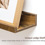 Axeman 36 Inch Floating Shelves | Brown Picture Ledge Shelf Set of 3 | Rustic Brown Wood Wall Shelves with Lip | 36" Picture 