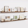 Fun Memories Picture Ledge Shelves Set of 2-55 Inch Shelves with Lip - Large Nursery Bookshelf for Storage - Floating Shelf W