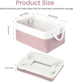 Storage Baskets for Shelves 13.8x9.8x6.7 Inch, Foldable Fabric Storage Bins with Handles, Small Storage Baskets for Organizin