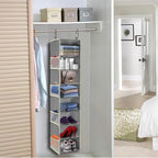 Large-Sized Hanging Shoe Organizer 8-Shelf, Hanging Closet Organizer with 8 Side Pockets, Wider Hanging Shelves for Storage S