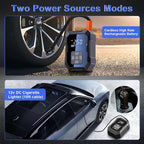 Tire Inflator, 2-in-1 power option Portable Air Compressor, Tire Air pump up to 150 Psi, Auto Shut-Off, Pressure Gauge, Emergency LED light for Car Bike SUV Tires