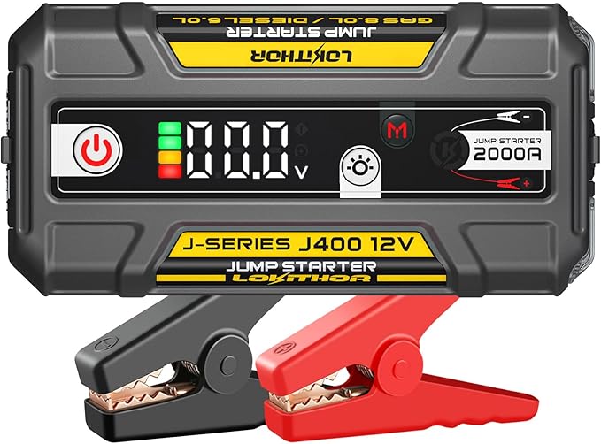 LOKITHOR J400 2000A Jump Starter with ConnectMax Tech,12V Battery Portable Jumper Cable, Lithium Jump Box and Jump Pack for