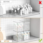 Yieach 7.6" H Baby Bottle Organizer for Cabinet,4 Pack BPA FREE Bottle Storage Organizer Baby,Clear Stackable Storage Drawers