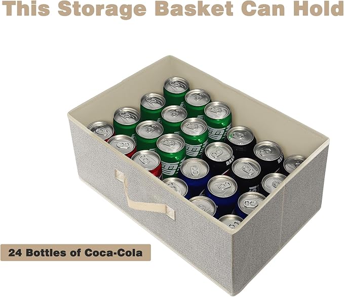 Storage Baskets, 15.7-Inch Woven Fabric Bins, Storage Cubes with Reinforced Handles, Organizer Bins for Closet Shelves, Folda