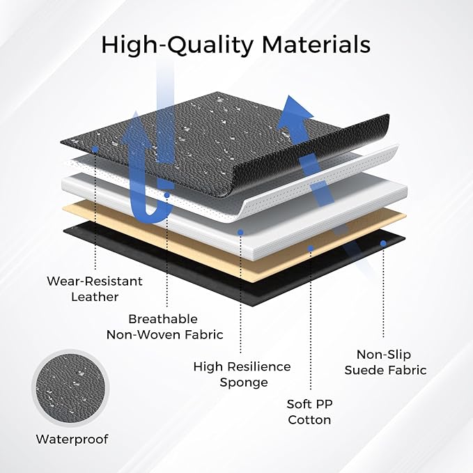 Huidasource Front Car Seat Covers, Leather Car Seat Cushion, Automotive Car Seat Cover Protector Universal Fit Front Seat, Ai