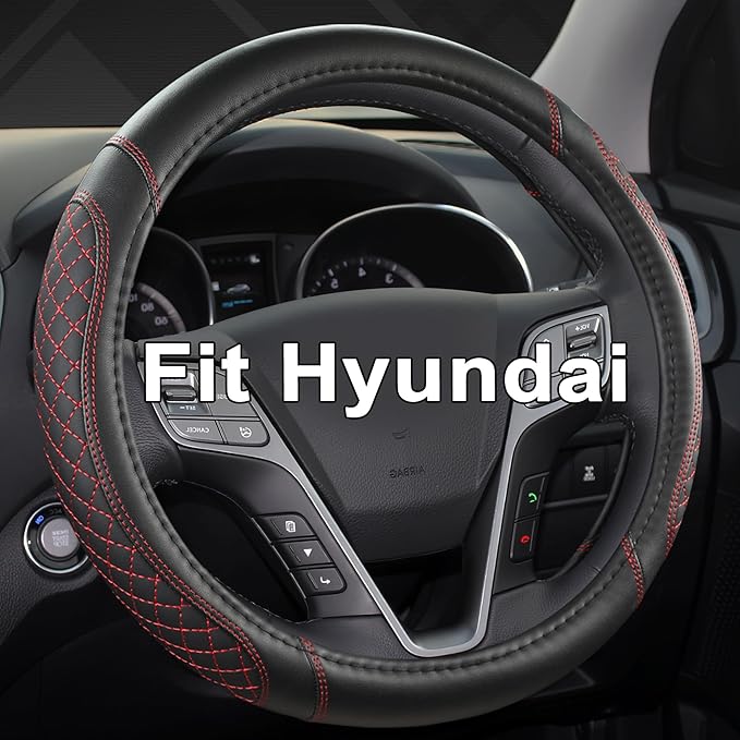 West Llama Customized Auto Car Steering Wheel Cover for Hyundai,Tucson,Sonata,Elantra,Santa Fe,Genesis,Sonata Hybrid,Azera,Ve