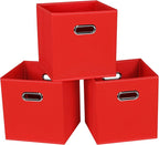 STOREONE Fabric Storage Bins Cubes Baskets Containers-(11X11X11) with Dual Handles for Shelf Closet, Nursery Home ， Bedroom O