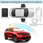 3PCS Car Window Shades Front Windshield Sun Shade Foldable Window Shade Custom Fit for 2011-2019 Jeep Grand Cherokee Accessories Car Shades for Front Windows Anti-UV Rays Block Heat