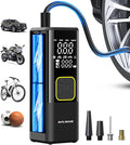 Tire Inflator Portable Air Compressor, 150 PSI Cordless Air Pump for Car Tires with Digital Pressure Gauge, 3X Faster Tire Pump for Cars, Motorcycle, Bicycle, Balls with LED Light, Auto Shut-Off