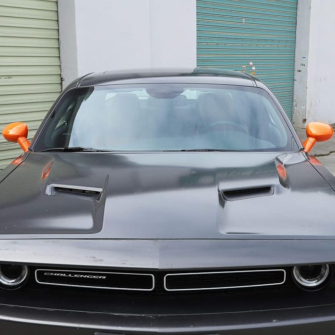 Voodonala for Challenger Rearview Mirror Cover Decoration Trim for 2009-2022 Dodge Challenger, ASB Orange, 10pcs