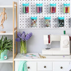 Unittype 20 Set Pegboard Organizer Accessories Peg Boards Jars with Lids Plastic Pegboards Bins Storage Containers Clear Peg 