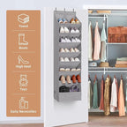 STORAGE MANIAC Over the Door Shoe Organizer Heavy-Duty Large Deep Pocket Hanging Shoe Organizer Shoe Rack Door Closet Shoe Or