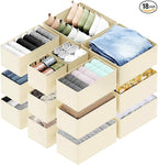 SpaceAid Drawer Organizer for Clothes, 18 Pack Dresser Drawer Organizer Bins, Closet Organizers and Storage Dividers for Clot