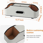 Car Rear Backseat Extra Multifunctional Drink Cup Holder Organizers with Tissue Storage Box Organizer & Hooks for Car Seat Back (Gray)