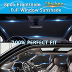 KMF 5pcs Thicken Car Sun Shades for Hyundai Santa Cruz 2022-2025 2026 Accessories, Car Window Covers Sunshade for Windshield Side Rear, Truck UV Block and Privacy Blackout for Camping