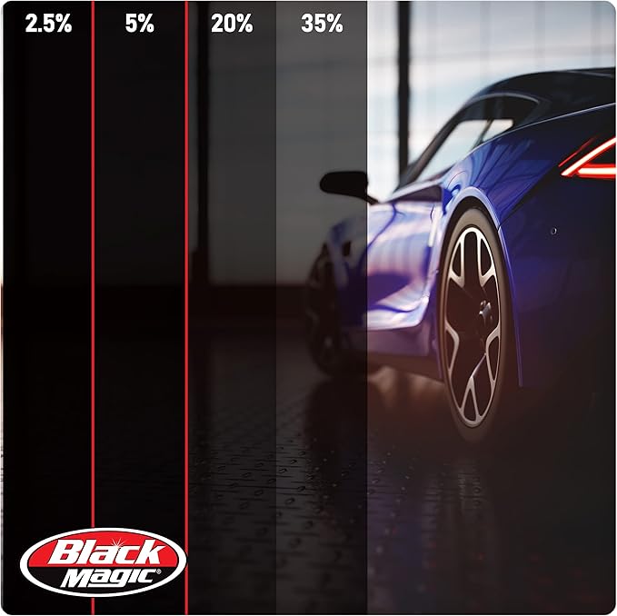 Black Magic Insta-Cling 5% VLT Tinted Window Film, Reusable Car Window Tint — Black