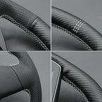 MEWANT Hand Stitched Tesla Model S(O-Shaped) Steering Wheel Cover Wrap for Tesla Model S 2021-2023 / Model X 2021-2023 Steering Wheel Accessories