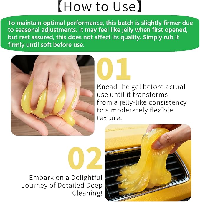 ASFSKY Car Cleaning Gel（4 Packs） Dust Cleaning Putty Universal Car Interior Cleaner Keyboard Dust Remover Car Slime Gifts for
