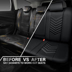 CAR PASS 3D Foam Luxury Leather Back Bench Car Seat Covers,Waterpoof Faux Leather Rear Seat Cover Universal Fit for Cars Seda