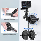 Ulanzi SC-01 Heavy-Duty Suction Cup Mount for Camera/Phone/Accessory (3"), Pump-actived Vacuum Suction Cup Mount, Magic Arm Phone Holder Action Cam Adapter Car Boats Windshield Window Mount