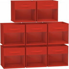 DIMJ Cube Bins, 12.2-Inch Storage Bins Cubes with Window, 6 Packs Collapsible Storage Bins with Handles, Closet Storage Baske